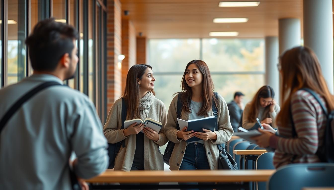 Students collaborating in study space