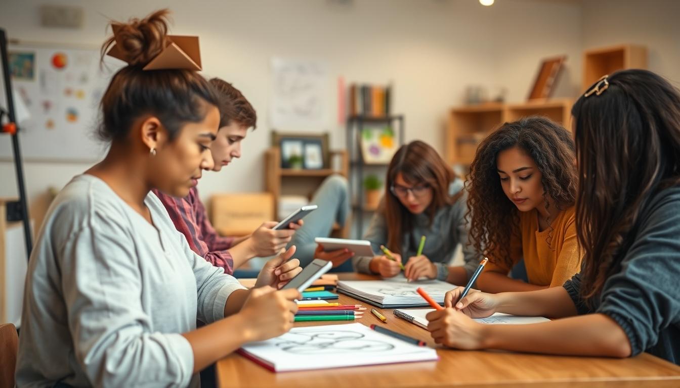 Students working in research laboratory